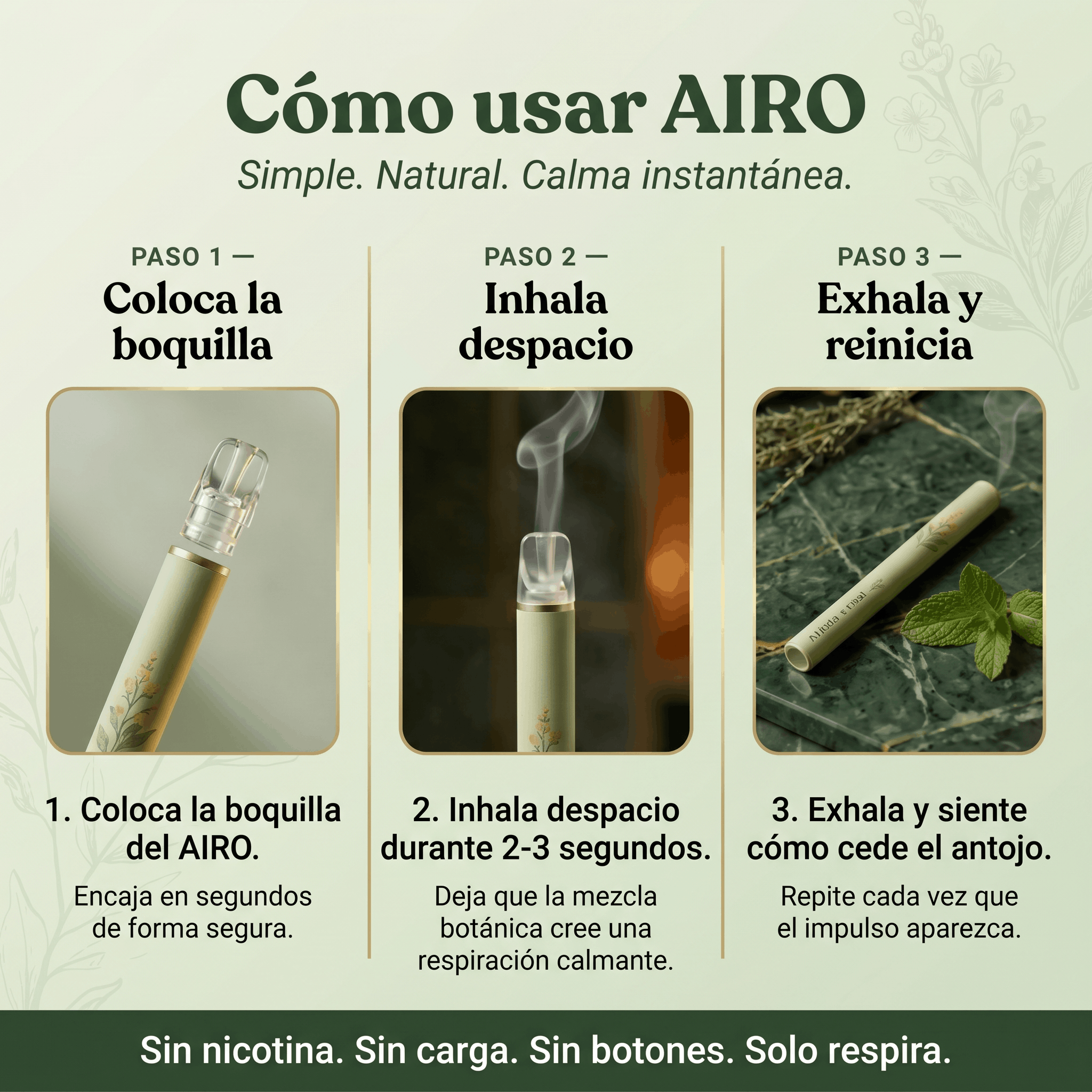 AIRO HERBAL PEN | Inhalador que Satisface el Gesto y las Ganas de Fumar